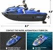 RC Boats for Kids 6+, 2.4GHZ Mini Remote Control Jet ski with Dual Motors & Led Lights Lakes and Swimming Pool Toys, Blue