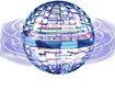 Blue Flying Orb Hover Boomerang Play Toys Hand Controlled Mini Drone Cosmic Globe Spin Outdoor Birthday Gifts Cool Stuff for Boys Girls Age 6-10