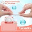 Wipe Warmer Heater Large Capacity Smart Wet Wipes Warmer,Adjustable Temperature,Pink