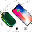 2 in 1 Electric Hand Warmers Rechargeable 10000mAh Power Bank, Winter Hot Hands Heat Pocket Heater, Double-Sided Heating Color Green