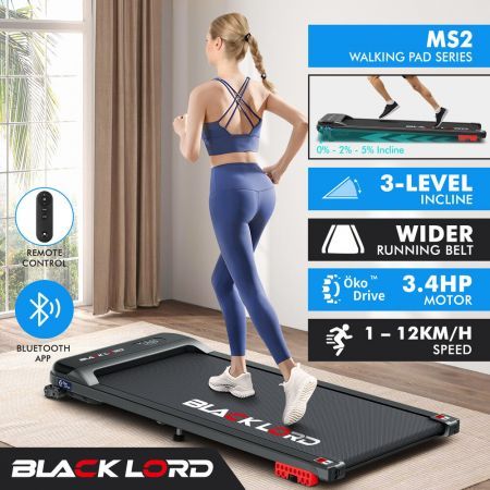 BLACK LORD Treadmill Electric Walking Pad Home Office Gym Fitness Incline MS2