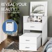 ALFORDSON Dressing Table Stool Set 2-In-1 Makeup Mirror Storage Desk White