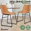 ALFORDSON 2x Dining Chairs PU Leather Brown