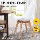 ALFORDSON 4x Dining Chairs Retro PU Leather Wooden White