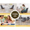 ALFORDSON 4x Dining Chairs Retro PU Leather Wooden Grey