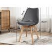 ALFORDSON 4x Dining Chairs Retro PU Leather Wooden Grey