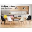 ALFORDSON 4x Dining Chairs Retro PU Leather Wooden Grey