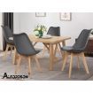 ALFORDSON 4x Dining Chairs Retro PU Leather Wooden Grey