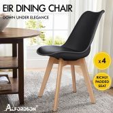 ALFORDSON 4x Dining Chairs Retro PU Leather Wooden Black