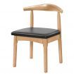 ALFORDSON 1x Dining Chair Retro Wood PU Leather Seat Oak
