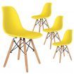 ALFORDSON 4x Dining Chairs Retro Solid Wood Steel Yellow