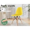 ALFORDSON 4x Dining Chairs Retro Solid Wood Steel Yellow