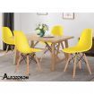 ALFORDSON 4x Dining Chairs Retro Solid Wood Steel Yellow