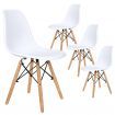 ALFORDSON 4x Dining Chairs Retro Solid Wood Steel White