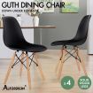 ALFORDSON 4x Dining Chairs Retro Solid Wood Steel Black