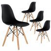 ALFORDSON 4x Dining Chairs Retro Solid Wood Steel Black