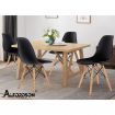 ALFORDSON 4x Dining Chairs Retro Solid Wood Steel Black