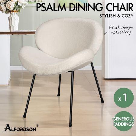 ALFORDSON Dining Chair Sherpa White