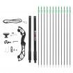 Everfit 55lbs Bow Arrow Set Recurve Takedown Archery Hunting for Beginner Green