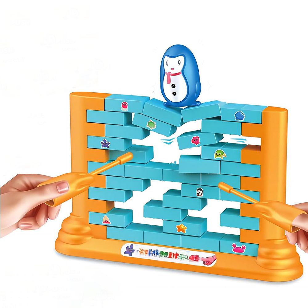 Penguin Board Games Toys, Puzzle Table Games Two-Player Building Pushing Walls for Board Games for Kids Ages 4 to 12