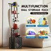 Ball Storage Rack Shelf Garage Shelving Unit Organiser Basketball Football Sports Equipment Display Stand Hook Basket Metal