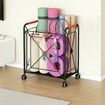 Ball Yoga Mat Storage Rack Garage Shelving Unit Shelves Display Stand Dumbbell Home Gym Organiser Basket Hooks Wheels Metal