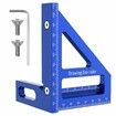 3D Multi Angle Measuring Ruler, Miter Triangle Ruler High Precision Layout Measuring Tool, Blue, Metric, mm