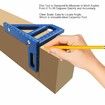 3D Multi Angle Measuring Ruler, Miter Triangle Ruler High Precision Layout Measuring Tool, Blue, Metric, mm