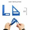 3D Multi Angle Measuring Ruler, Miter Triangle Ruler High Precision Layout Measuring Tool, Blue, Metric, mm