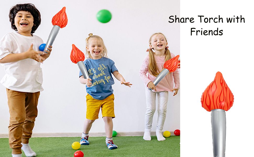 3 PCS Inflatable Torch Fun Torch Inflates For Olympic Games 16Inch Fake Torch Plastic Olympic Torch
