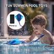 Pool Toys Remote Control Stingray Diving into Water High Simulation Robot Manta Ray Lights Remote Control Bathtub Age3+ Blue