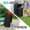 Black Rubbish Bin Pedal Kitchen Recycle Dustbin Waste Trash Can 87L Plastic Garbage Wheelie Stepbin Basket Flip Top Lid