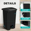 Black Rubbish Bin Pedal Kitchen Recycle Dustbin Waste Trash Can 87L Plastic Garbage Wheelie Stepbin Basket Flip Top Lid