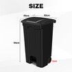 Black Rubbish Bin Pedal Kitchen Recycle Dustbin Waste Trash Can 87L Plastic Garbage Wheelie Stepbin Basket Flip Top Lid