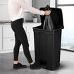 Black Rubbish Bin Pedal Kitchen Recycle Dustbin Waste Trash Can 87L Plastic Garbage Wheelie Stepbin Basket Flip Top Lid