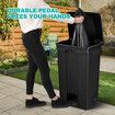 Black Rubbish Bin Pedal Kitchen Recycle Dustbin Waste Trash Can 87L Plastic Garbage Wheelie Stepbin Basket Flip Top Lid