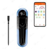 Wireless Meat Thermometer for Oven, Rechargeable Bluetooth Meat Thermometer Digital Wireless with Smart App for Grilling, Smoking, BBQ, Rotisserie, Kitchen (Blue)