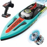 Brushless RC Boat 40+MPH,Remote Control Boat,19 Inch Large Fast Racing Boat,Fishing with Self-Righting,LED Light,Low Battery Alarm