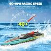 Brushless RC Boat 40+MPH,Remote Control Boat,19 Inch Large Fast Racing Boat,Fishing with Self-Righting,LED Light,Low Battery Alarm