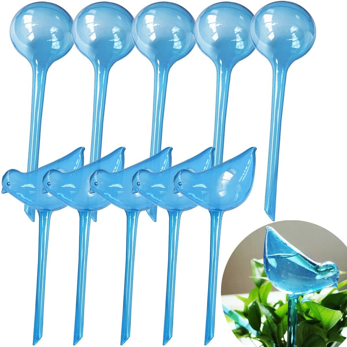 Plant Self-Watering Bulbs,10pcs Self Watering Planter Insert,Flower Automatic Watering Drip Irrigation Device,Indoor Outdoor Garden Self Waterer for Plant