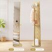 Full Length Mirror Floor Free Standing Tall Long Body Dressing Bedroom Hallway Coat Rack Rotatable Vintage with Storage Oak