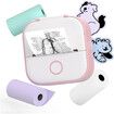 Phomemo T02 Sticker Printer, Inkless Printer Mini Printer Sticker Maker Bluetooth Thermal Pocket Printer for Study Notes, Stickers, Pink