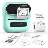 Phomemo M220 Label Maker With 1 Roll Label, 3.14 Inch Barcode Label Printer, Portable Sticker Maker Machine for Barcode, Name, Address, Labeling, Mailing, Home, Office and Small Business, Compatible with Phones and PC, Green