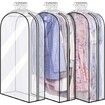 Set of 2 102cm Gusseted All Clear Garment Bags for Hanging Clothes Ideal for Shirts Coats Dresses Closet Storage