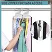 Set of 2 102cm Gusseted All Clear Garment Bags for Hanging Clothes Ideal for Shirts Coats Dresses Closet Storage