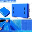 Queen Size Mattress Bag 8 Handles Extra Thick Reusable Storage Cover Wide Opening Zippers Moving Mattress Bag Protector Blue