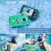 Underwater Camera 4K UHD 48MP Waterproof with Dual Screens 16X Zoom Selfie Fill Light Snorkeling 64GB Card Green