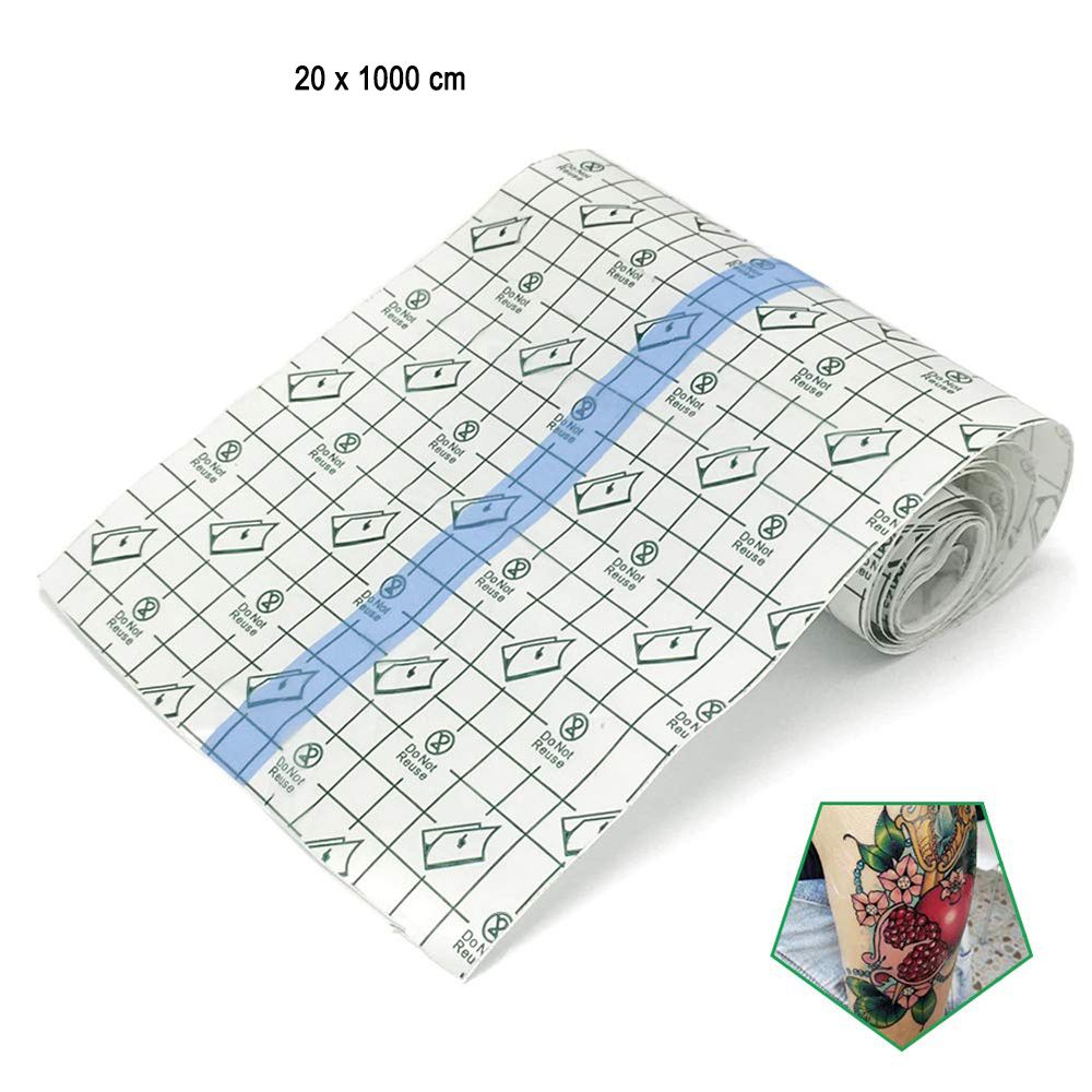 Tattoo Aftercare Bandage Roll 20 x 1000cm, Waterproof Transparent Film For Tattoo Initial Healing And Skin Repair Adhesive Tattoo Supply Wrap