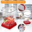 Strawberry Slicer,Fruit Cup Slicer with Push Plate,Fruit & Strawberry Cutter for Quickly Making Fruit Vegetable Salad,Integrated Blade Design,Enssential Kitchen Gadget (Red,1Pcs)