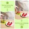 Strawberry Slicer,Fruit Cup Slicer with Push Plate,Fruit & Strawberry Cutter for Quickly Making Fruit Vegetable Salad,Integrated Blade Design,Enssential Kitchen Gadget (Green,2Pack)